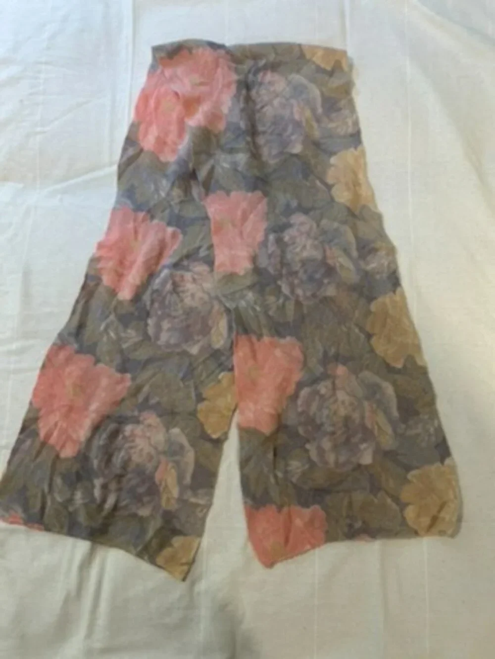 Pastel Flower Print Angora Scarf